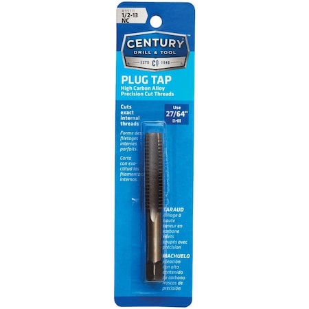 Century Drill & Tool Century Drill & Tool 1/2-13 Carbon Steel National Coarse Tap-Plug 95111